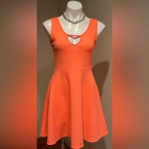 RUE 21 Fluorescent Orange Sleevelss Summer Mini Dress Sz M